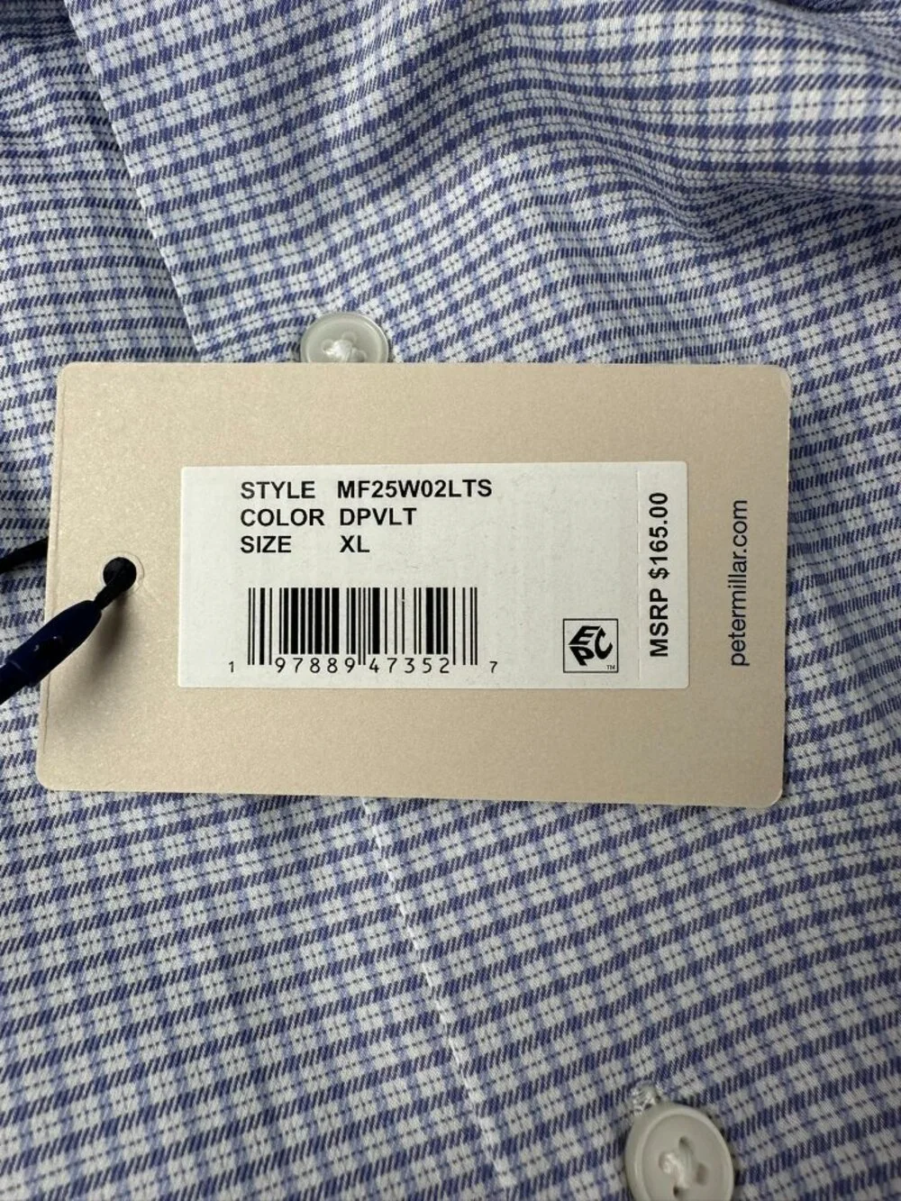 Peter Millar Men's Jackson Crown Lite Stretch Sport Shirt, Size XL,‎ Deep Violet